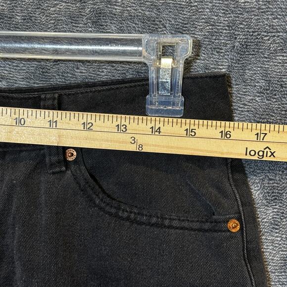 Rewash Brand Jeans Womans 9/29 Black Denim High Rise Raw Hem Distressed Stretch - Picture 8 of 12